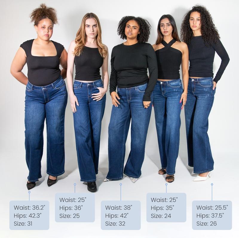 TRYLOOME Light Wash Wide-Leg Jeans
